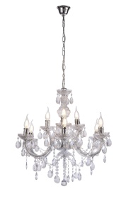 D0418  Floria Acrylic Chandelier 9 Light Polished Chrome